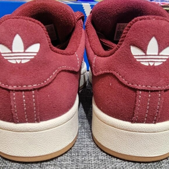 Brand New, Never Worn MENS Size 7.5 US Adidas Campus 00 Burgundy and White Shoes - Picture 2 of 8